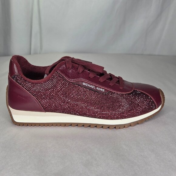 NWOT Michael Kors Women's Rhodes Trainer, Oxblood, 10 - Picture 2 of 7
